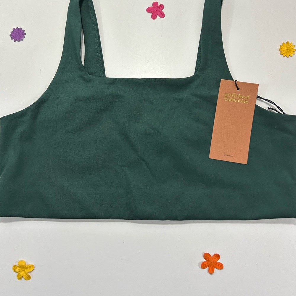 Girlfriend Collective Deep Green Tommy Cropped Sports Bra 5XL NWT